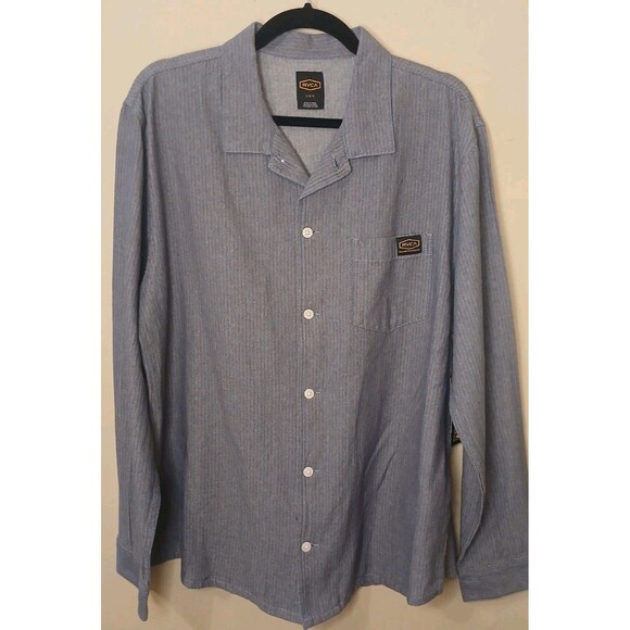 RVCA Mens Shirt Sz L Dayshift Button Down Collared Long Sleeve Stripe $70 NWT - Picture 2 of 14
